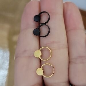 Dainty Circle Drop Earrings, choice of color